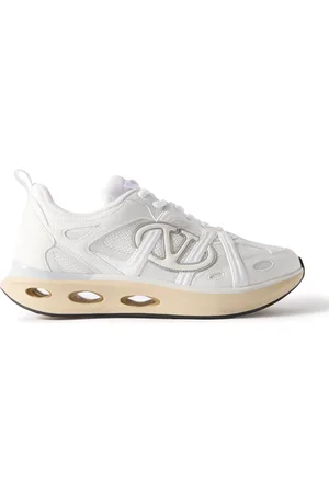 VALENTINO GARAVANI VLOGO Easyjog Leather-Trimmed Mesh Sneakers
