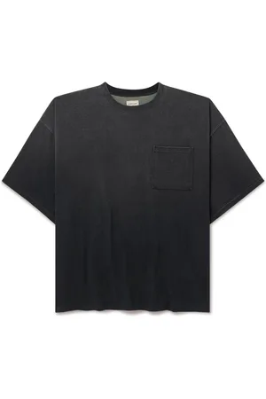 KAPITAL Distressed Printed Two-Tone Cotton-Jersey T-Shirt