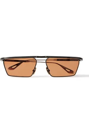 JACQUES MARIE MAGE Bogart Rectangular-Frame Metal Sunglasses