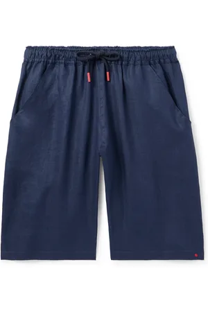 Kiton Straight-Leg Linen Drawstring Shorts