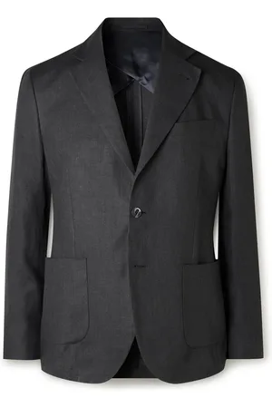 Frescobol Carioca Paulo Unstructured Linen Suit Jacket