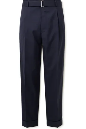 OFFICINE GENERALE Hugo Straight-Leg Belted Virgin Wool Suit Trousers