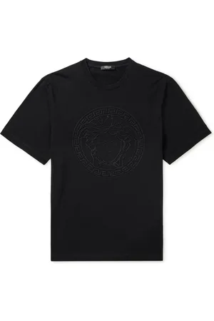 VERSACE Logo-Embroidered Cotton-Jersey T-Shirt