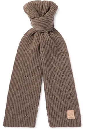 Loewe Logo-Appliquéd Ribbed Cashmere Scarf