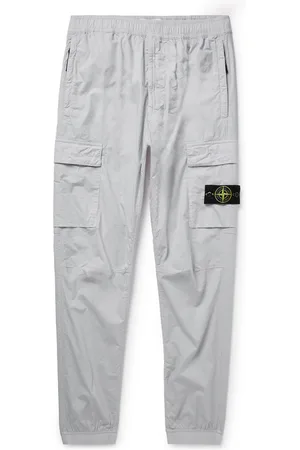 Stone Island Tapered Garment-Dyed Cotton-Blend Cargo Trousers