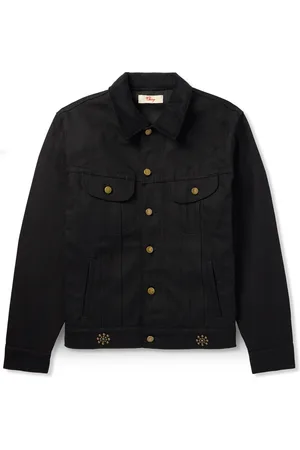 CHERRY LOS ANGELES Cotton-Blend Corduroy-Trimmed Embellished Denim Jacket