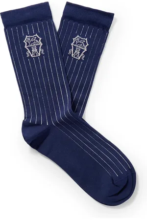 Brunello Cucinelli Striped Logo-Jacquard Cotton Socks