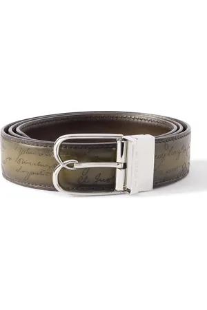 Berluti 3.5cm Scritto Venezia Leather Belt