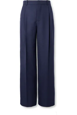 Loewe Wide-Leg Pleated Wool-Twill Trousers