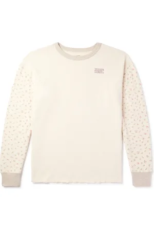 KAPITAL Logo-Embroidered Printed Waffle-Knit Cotton-Jersey T-Shirt