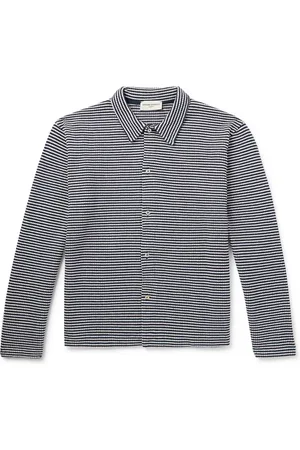 OFFICINE GENERALE Bryan Striped Cotton-Blend Cardigan