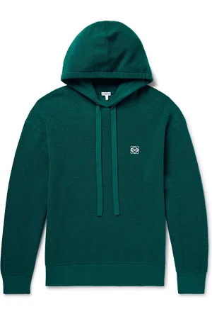 Loewe Logo-Embroidered Wool-Terry Hoodie