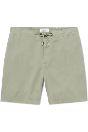 Mr P. Straight-Leg Garment-Dyed Linen Drawstring Bermuda Shorts