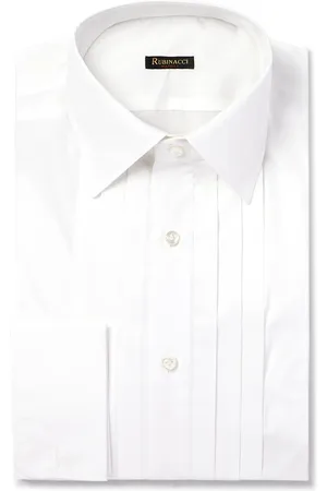 Rubinacci Pleated Cotton-Poplin Tuxedo Shirt