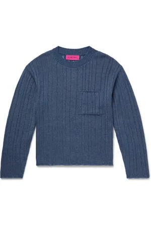 THE ELDER STATESMAN Racing Ribbed Cashmere and Cotton-Blend Sweater
