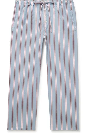 BODE Regatta Straight-Leg Striped Cotton-Voile Drawstring Trousers