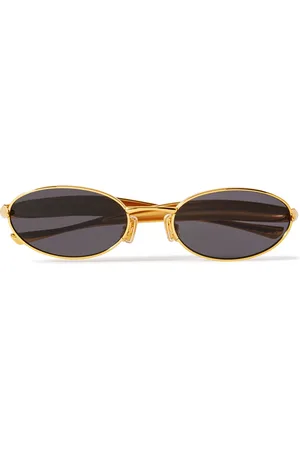 Bottega Veneta Sardine Oval-Frame -Tone Sunglasses