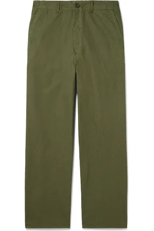 ORSLOW Straight-Leg Herringbone Cotton Trousers