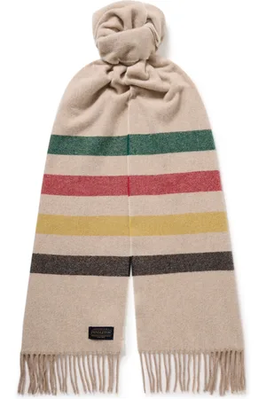 Pendleton Glacier Fringed Striped Wool Scarf