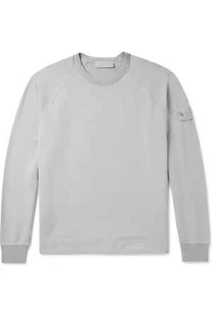 Stone Island Ghost Logo-Appliquéd Garment-Dyed Cotton-Blend Jersey Sweatshirt