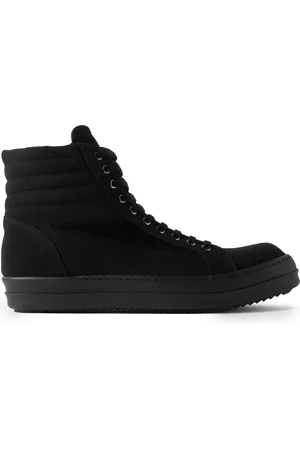 DRKSHDW BY RICK OWENS Vintage Suede-Trimmed Canvas High-Top Sneakers