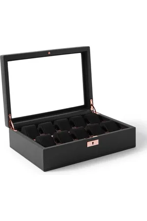 Wolf Axis Full-Grain Leather Ten-Piece Watch Box