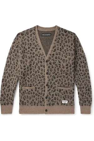 Wacko Maria Leopard Jacquard-Knit Cardigan