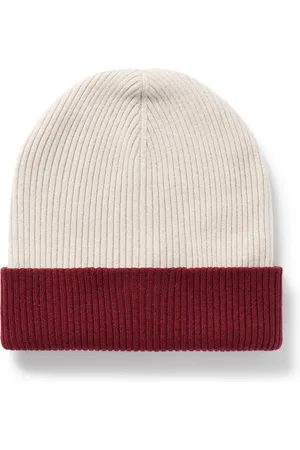 Brunello Cucinelli Two-Tone Ribbed Cashmere Beanie