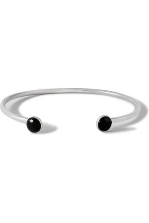 Mikia Sterling Obsidian Cuff
