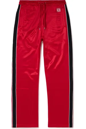 Loewe Straight-Leg Logo-Embroidered Striped Tech-Jersey Sweatpants