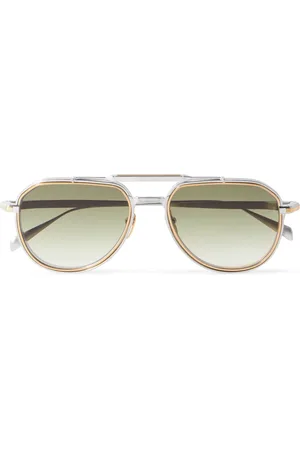 JACQUES MARIE MAGE Commander Aviator-Style Brushed Two-Tone Beta Titanium Sunglasses