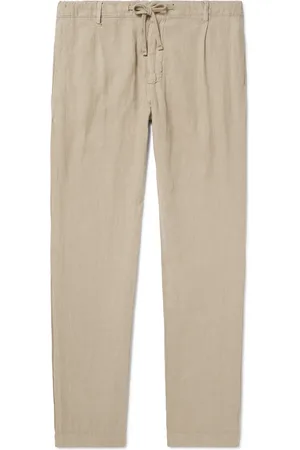HARTFORD Tanker Tapered Linen Drawstring Trousers