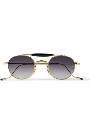 JACQUES MARIE MAGE Dasan Round-Frame -Tone Beta Titanium and Acetate Sunglasses