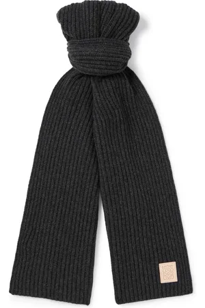 Loewe Logo-Appliquéd Ribbed Cashmere Scarf