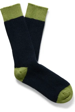 Guest In Residence Two-Tone Ribbed Cashmere Socks