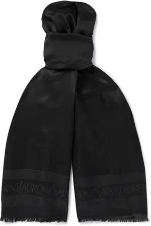 Saint Laurent Logo-Jacquard Silk-Satin Scarf