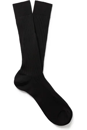 Mr P. Ribbed Merino Wool-Blend Socks