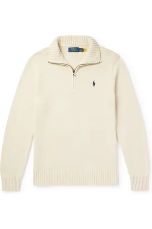 Ralph Lauren Logo-Embroidered Cotton Half-Zip Sweater