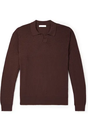 Mr P. Textured Cotton and Silk-Blend Polo Shirt
