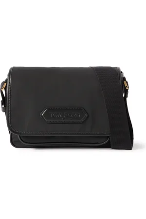 Tom Ford Leather-Trimmed Recycled-Nylon Messenger Bag