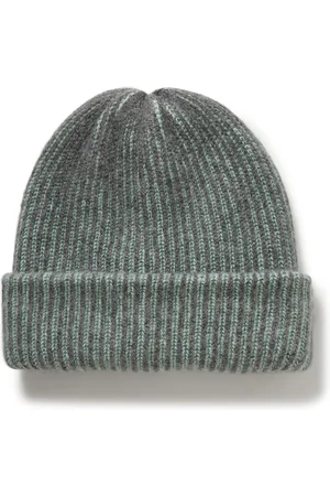 THE ELDER STATESMAN Stripe Watchman Ribbed Cashmere Beanie