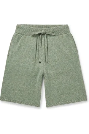 THE ELDER STATESMAN Straight-Leg Cashmere Drawstring Shorts