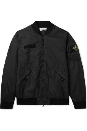 Stone Island Logo-Appliquéd Membrana 3L TC Bomber Jacket