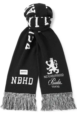 NEIGHBORHOOD Team Muffler Fringed Jacquard-Knit Scarf