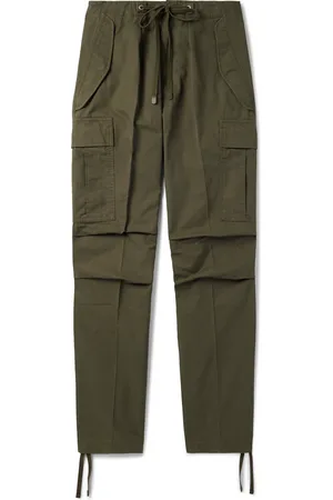 Tom Ford Straight-Leg Pleated Cotton-Twill Drawstring Cargo Trousers