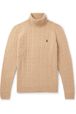 Ralph Lauren Cable-Knit Wool and Cashmere-Blend Rollneck Sweater