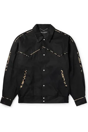 Wacko Maria Leopard-Print Velvet-Trimmed Padded Cotton-Canvas Western Jacket