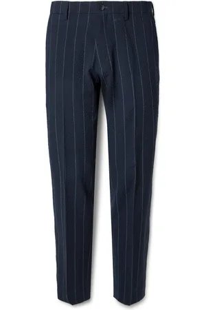 Mr P. Philip Tapered Pinstriped Wool-Blend Seersucker Suit Trousers