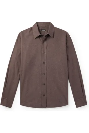 Ermenegildo Zegna Brushed-Cotton Twill Shirt