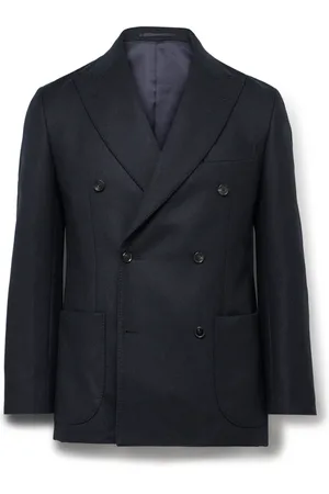 Kaptain Sunshine Double-Breasted Wool-Twill Suit Jacket
